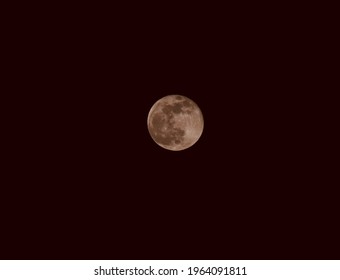 Super Pink Moon Night Time Close Up