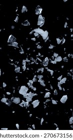 Super Slow Motion of Exploding Ice Shards , Close-up