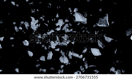 Super Slow Motion of Exploding Ice Shards , Close-up