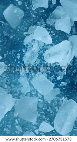 Super Slow Motion of Exploding Ice Shards , Close-up