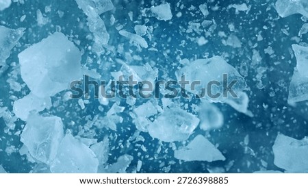 Super Slow Motion of Exploding Ice Shards , Close-up