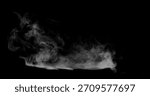 Super Slow Motion of White Rounded Smoke Texture Isolated on Bla