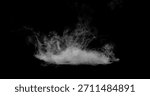 Super Slow Motion of White Rounded Smoke Texture Isolated on Bla