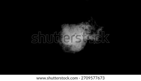 Super Slow Motion of White Rounded Smoke Texture Isolated on Bla