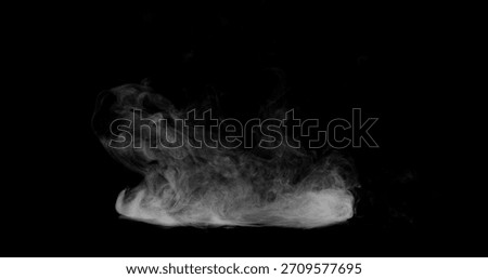 Super Slow Motion of White Rounded Smoke Texture Isolated on Bla