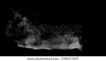 Super Slow Motion of White Rounded Smoke Texture Isolated on Bla
