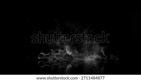 Super Slow Motion of White Rounded Smoke Texture Isolated on Bla
