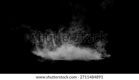 Super Slow Motion of White Rounded Smoke Texture Isolated on Bla