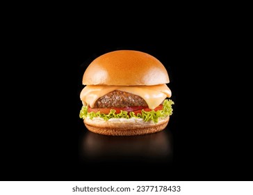 Super tasty hamburguer. Hamburguer on Brazilian style. Studio shoot isolated on back background. - Powered by Shutterstock