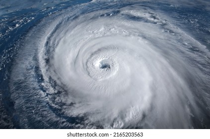 Super Typhoon, tropical storm, cyclone, hurricane, tornado, over ocean. Weather background. Typhoon,  storm, windstorm, superstorm, gale moves to the ground.  Elements of this image furnished by NASA. - Shutterstock ID 2165203563