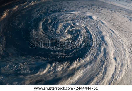 Super Typhoon, tropical storm, cyclone, hurricane, tornado, over ocean. Weather background. Typhoon,  storm, windstorm, superstorm, gale moves to the ground.  Elements of this image furnished by NASA.