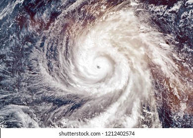 Super Typhoon Yutu, strongest storm on Earth in 2018. Satellite view. Elements of this image furnished by NASA. - Shutterstock ID 1212402574