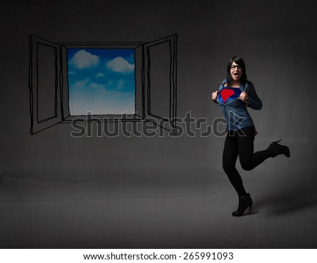 super woman ready to fly