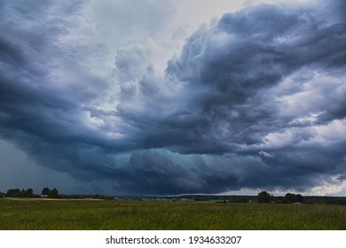 Supercell Storm Clouds With Hail And Intence Winds