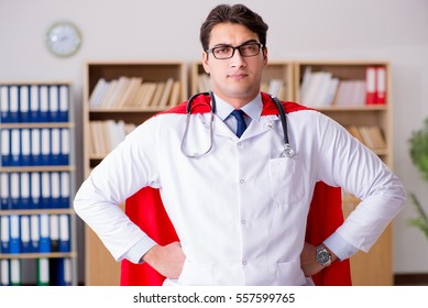 Superhero Doctor Working In The Lab Hospital