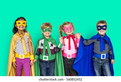 Little Kids Enjoy Superheroes Custom Stock Photo 575052232 