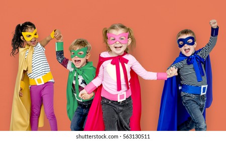 Superhero Kids Friendship Smiling Happiness Playful Togetherness - Powered by Shutterstock