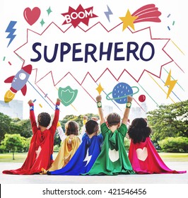 Superhero Kids Imagination Power Helper Concept