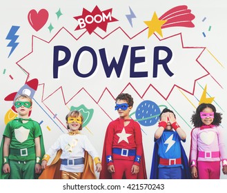 Superhero Kids Imagination Power Helper Concept