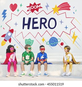 Superhero Kids Imagination Power Helper Concept