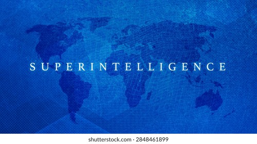Superintelligence and the future of artificial intelligence, technology and machine cognition. Super intelligence AI evolution, technological singularity and advanced computing for innovation, photo illustration