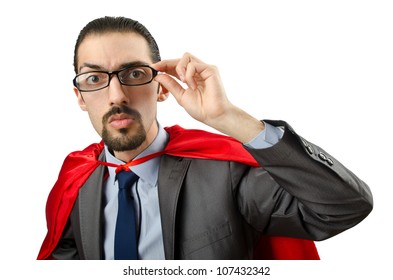 Superman Isolated On The White Background