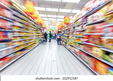 Supermarket Aisle,motion Blur