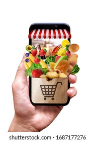 supermarket bag in mobile phone