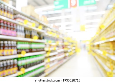 Supermarket blur background with bokeh, Miscellaneous Product shelf