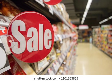 Supermarket Discount Sign With Copy Space,business Concept