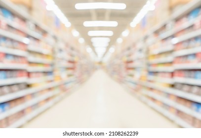 Supermarket Store Aisle Interior Abstract Blurred Stock Photo ...