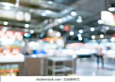 Supermarket store blur background with bokeh