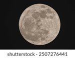 The "supermoon" moon that looks round at night