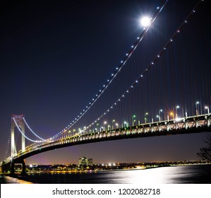 Supermoon Over The Verrazano Bridge