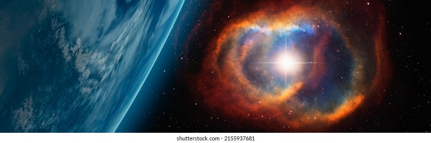 Supernova explosion in the center of galaxy 