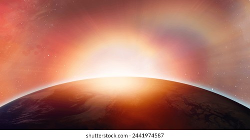 Supernova explosion in the center of galaxy 
