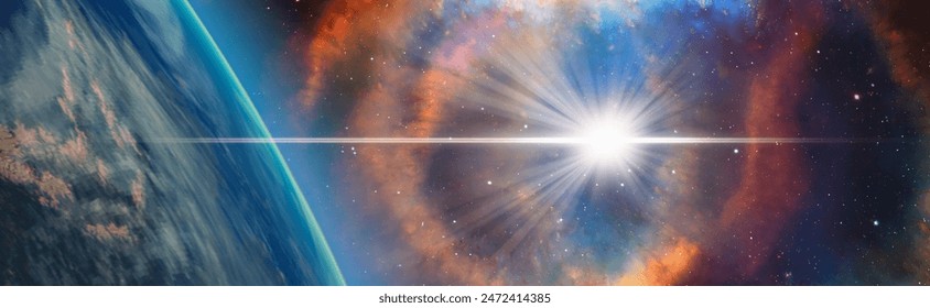 Supernova explosion in the center of galaxy 