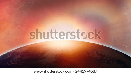 Supernova explosion in the center of galaxy "Elements of this image furnished by NASA "