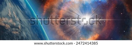 Supernova explosion in the center of galaxy 