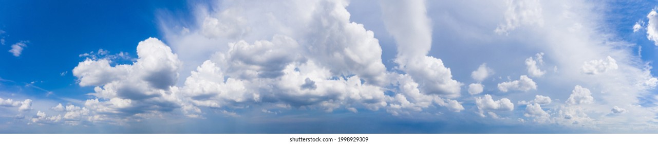 Supersize panorama blue sky with clouds on the sky as background, beautiful