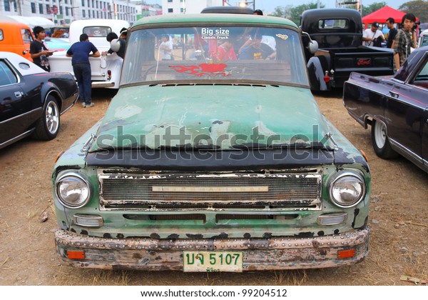 SUPHANBURI, THAILAND - MARCH 31:
old Ford classic car exhibited at the annual motor show 