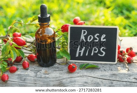 Supplements and extract from rose hips. Selective focus. nature.