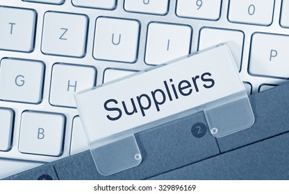 Suppliers - Folder With Text On Computer Keyboard