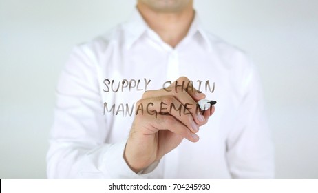 Supply Chain Management, Man Writing On Glass