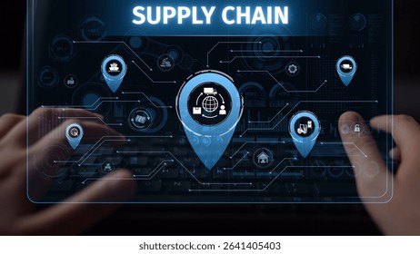 Supply chain processes with data-driven logistics, transportation, and distribution. enhances operations. Supply chain improves efficiency. Supply chain integrates logistics and delivery. Muxer