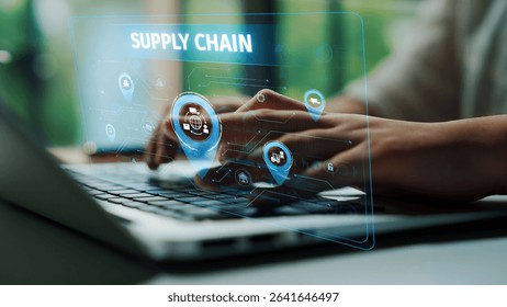 Supply chain processes with data-driven logistics, transportation, and distribution. enhances operations. Supply chain improves efficiency. Supply chain integrates logistics and delivery. Muxer