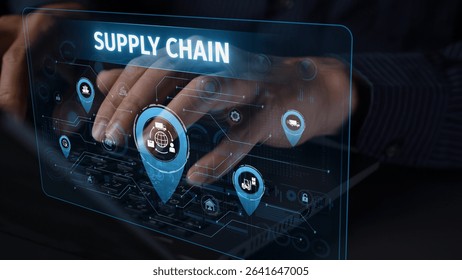 Supply chain processes with data-driven logistics, transportation, and distribution. enhances operations. Supply chain improves efficiency. Supply chain integrates logistics and delivery. Muxer