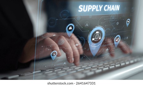 Supply chain processes with data-driven logistics, transportation, and distribution. enhances operations. Supply chain improves efficiency. Supply chain integrates logistics and delivery. Muxer