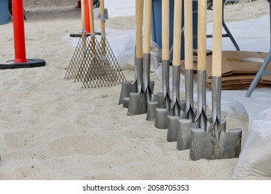 Supply Of Shovels And Rakes For The Oil Spill Clean Up Crew