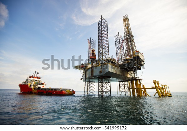 Supply Vessel Alongside Offshore Jack Drilling Stock Photo (Edit Now ...